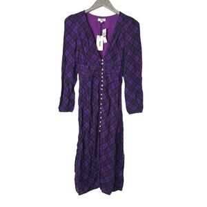 Rahi Purple Plaid Trista Dress NEW